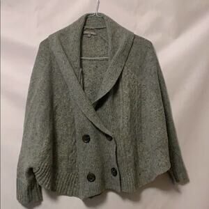 FRED & SIBEL GRAY HEAVY‎ CAPE SWEATER BUTTON SIZE S